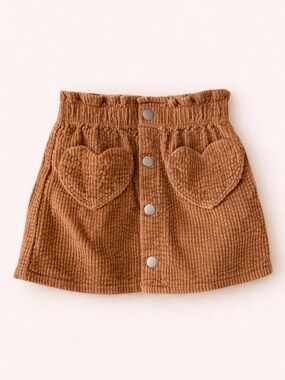 Old Navy 2T - Corduroy Heart-Pocket Skirt for Toddler Girls in brown/tan Color